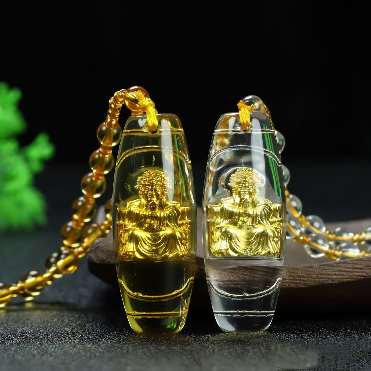 【五爷】五台山定制进米库黄白水吊坠（多样性发货 拍一发一