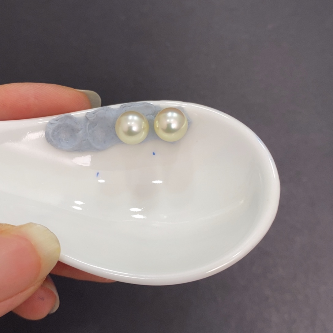 未镶嵌耳饰海水珍珠AK对珠7.6刘