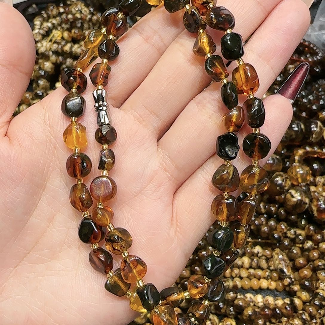 琥珀耳饰未镶嵌抚顺琥珀