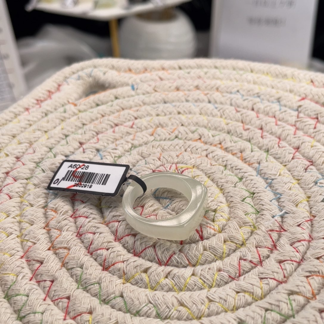 和田玉未镶嵌戒指M4冰白马鞍17.4