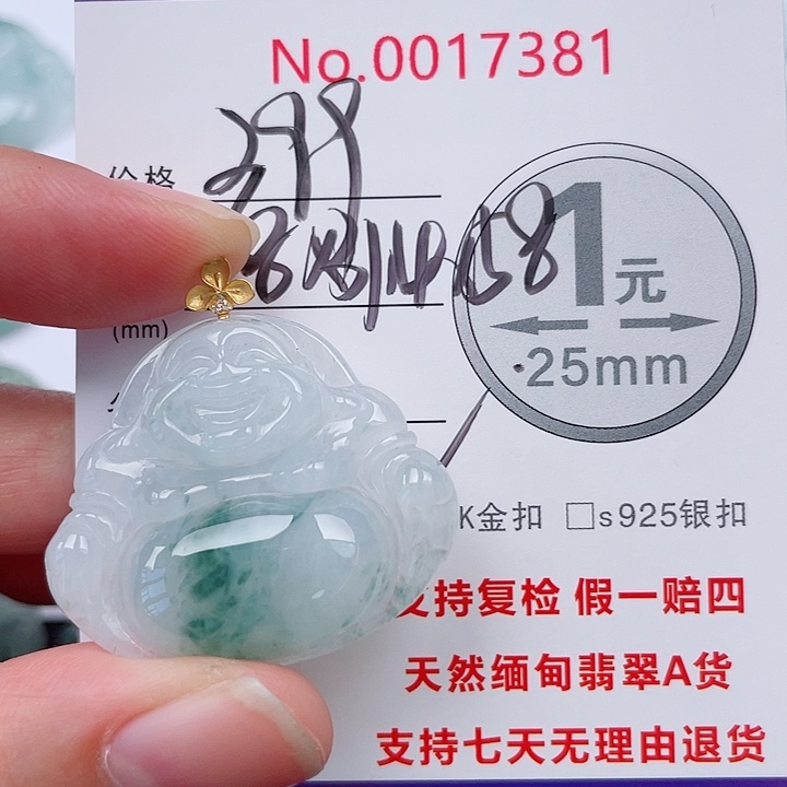 翡翠未镶嵌吊坠(不含链)