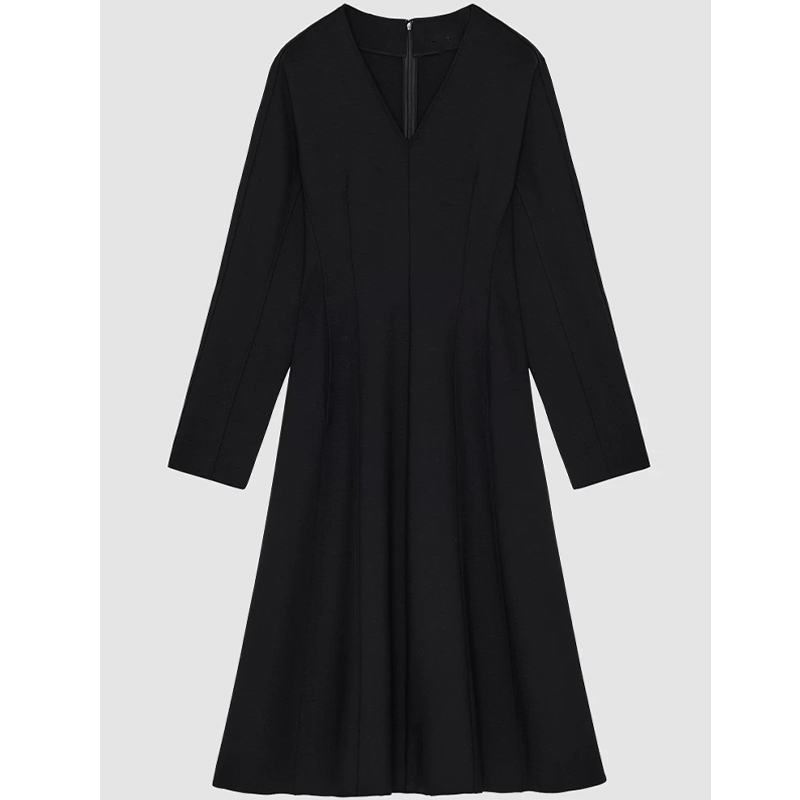 原厂孤品特价清！拍完则无！意大利进口罗马布羊毛立裁连衣裙214