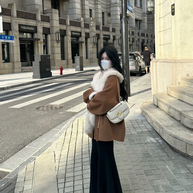 出山服饰-百搭毛领暗门襟羊毛外套(配毛领可拆卸)（含100羊毛）57