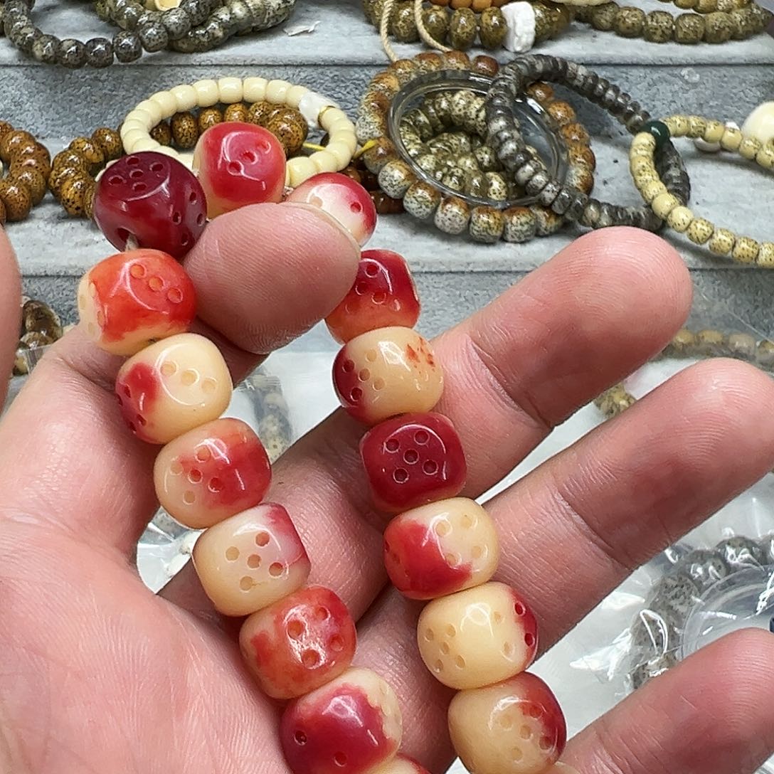 驼骨手串/手链25驼骨雕刻六方手持有粽裂