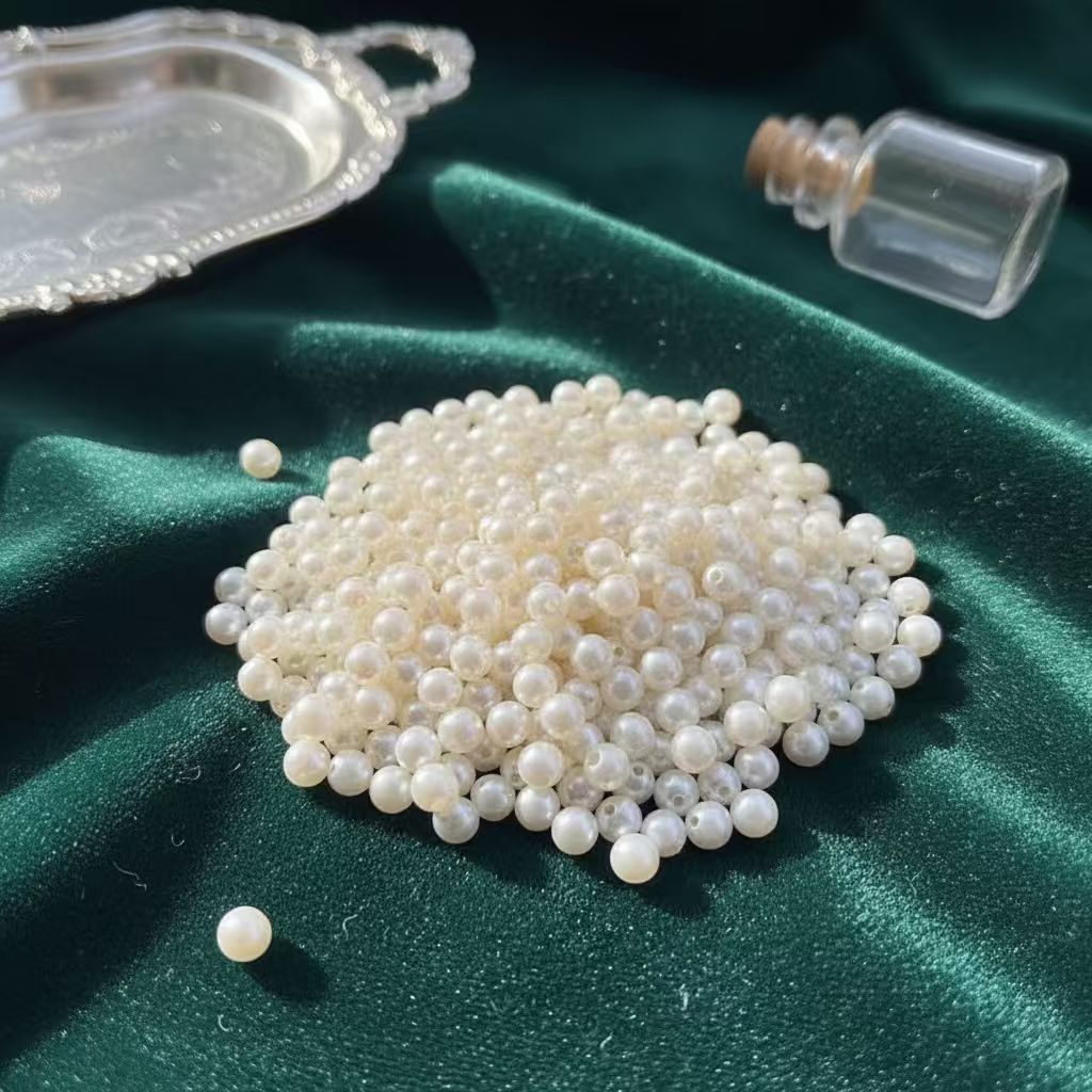 天然珍珠散珠有孔米白纯白珠子4-8mm用于婚庆装饰DIY