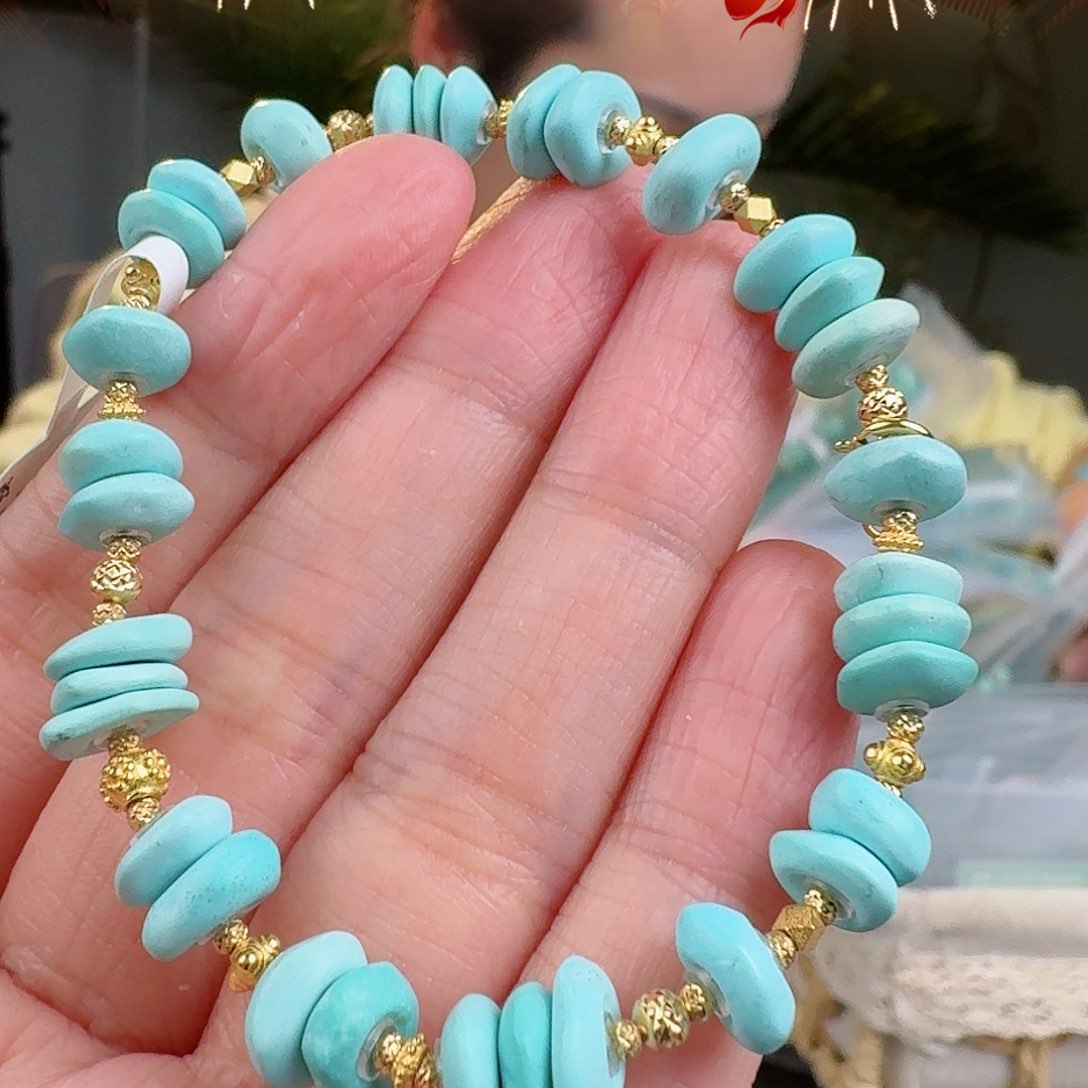 绿松石珠宝奇石18K金镶嵌