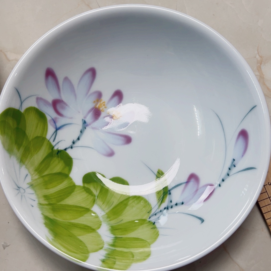 瓷片白****草景德镇陶瓷手工手绘制作