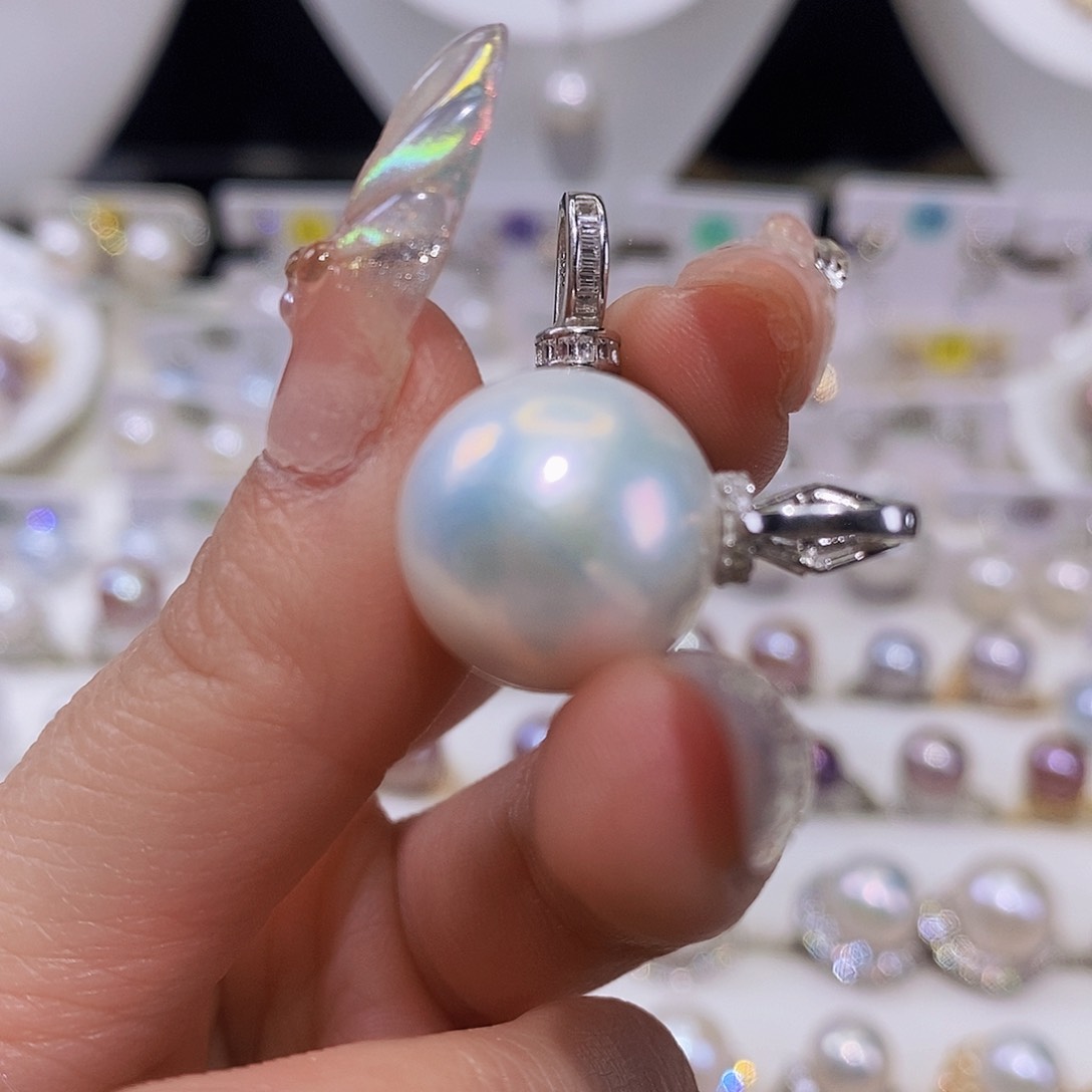 淡水珍珠颈饰银S925镶嵌蒹*