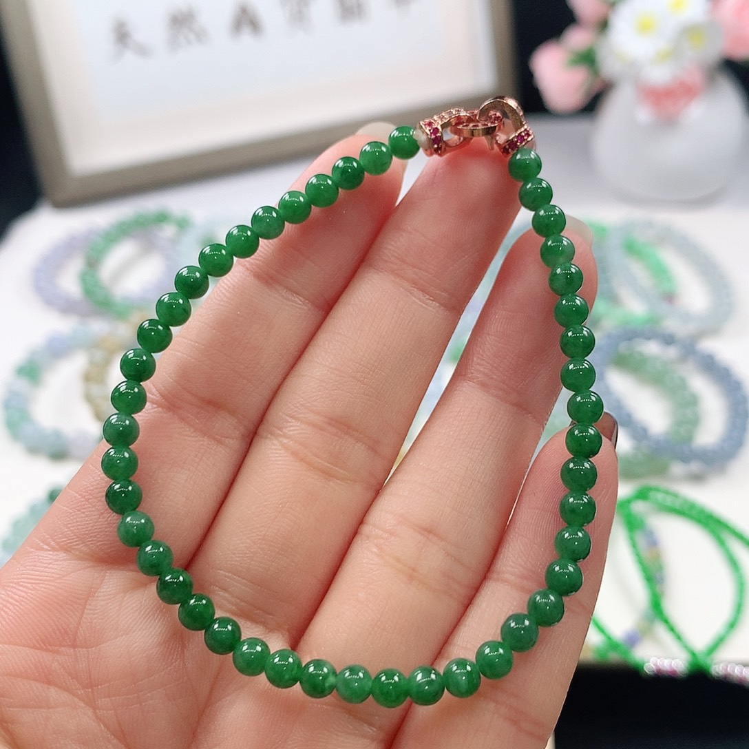 翡翠未镶嵌手链4.2mm