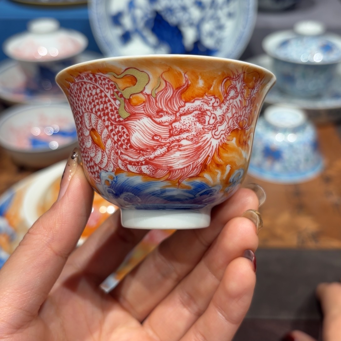 瓷片手工手绘陶瓷茶具