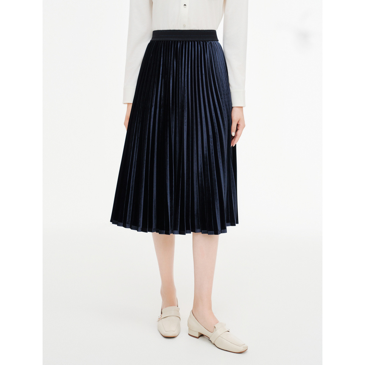 【安雅专属】春夏气质优雅人气百褶裙纯色百搭半裙通勤简约裙子女