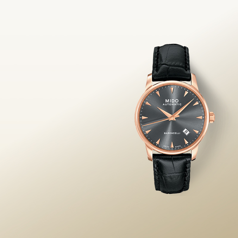 Mido美度男表贝伦赛丽II系列男士腕表PVD镀金自动机械表瑞士手表