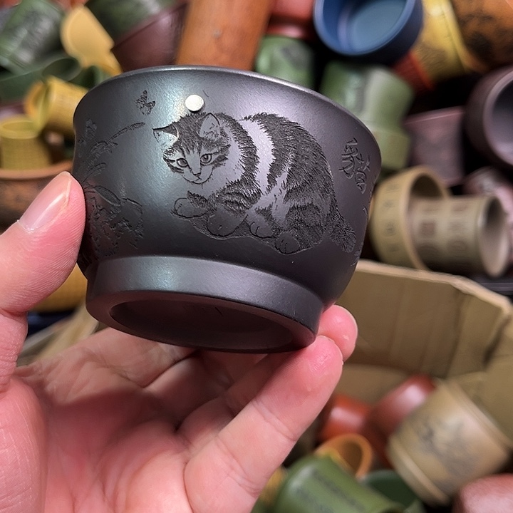 紫砂茶杯全手工紫砂主人杯