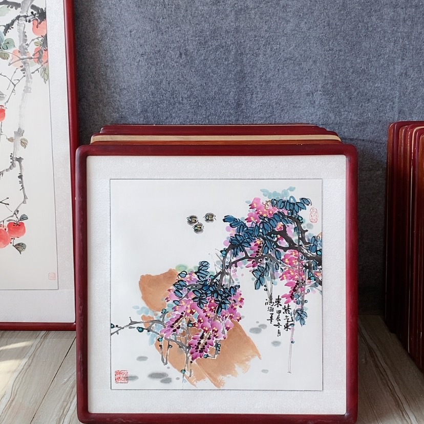【闪购商品】国画书画作品带框65×65厘米