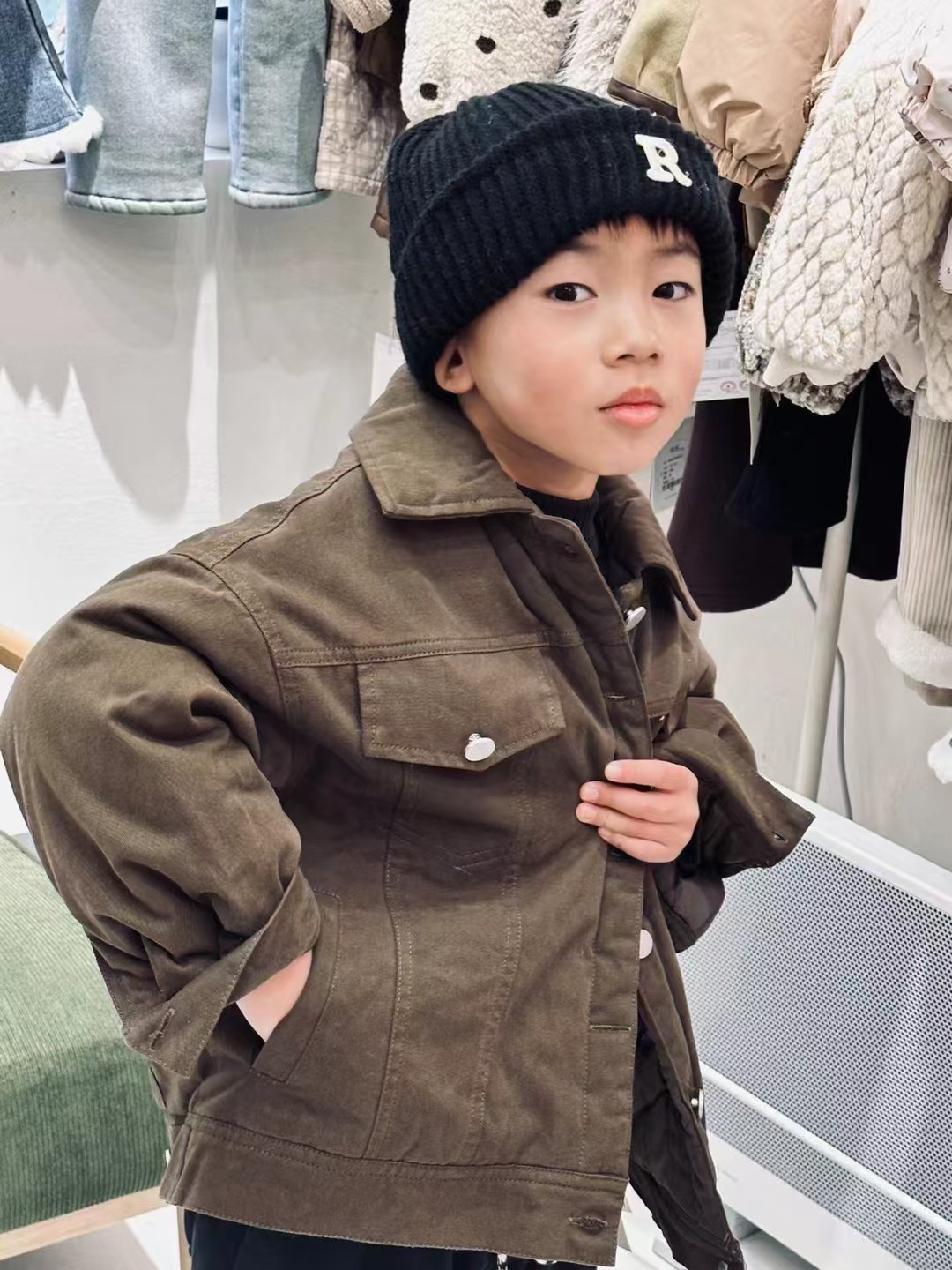 港风复古夹棉牛仔外套