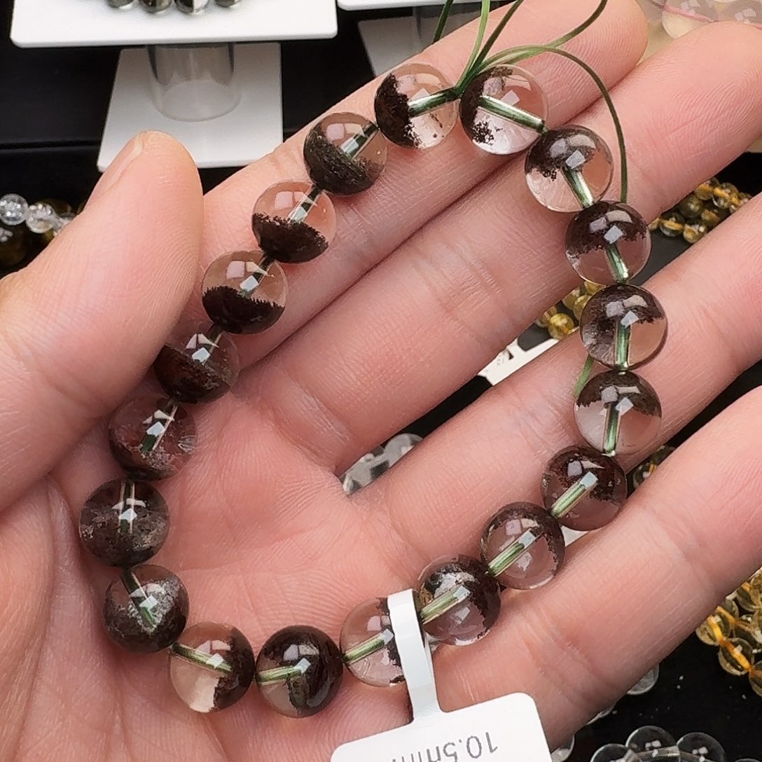 水晶手链未镶嵌天然红幽灵手链未镶嵌10.5mm+