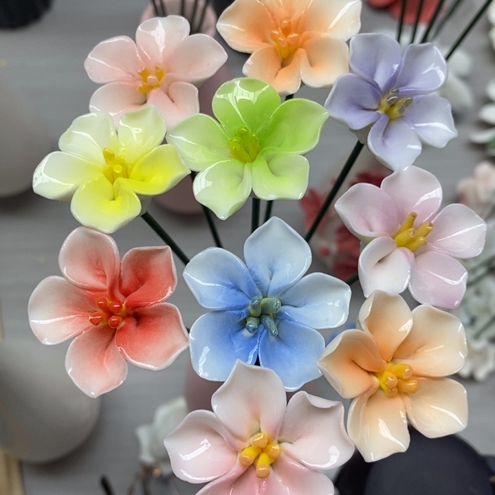 陶瓷陶瓷材料10朵樱花