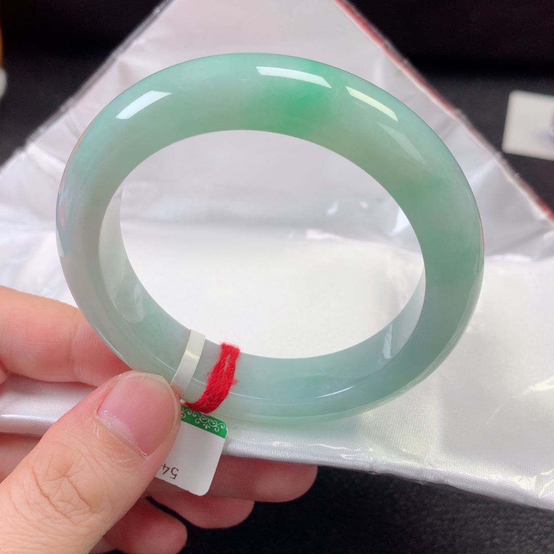 未镶嵌手镯翡翠缅甸天然翡翠手镯54圈口