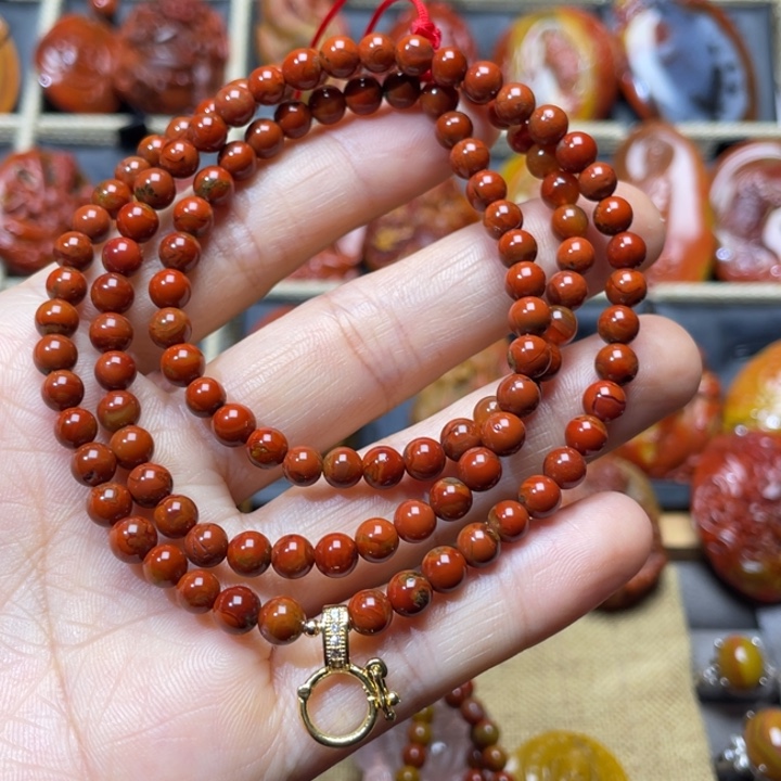 玛瑙/玉髓战国红项链未镶嵌