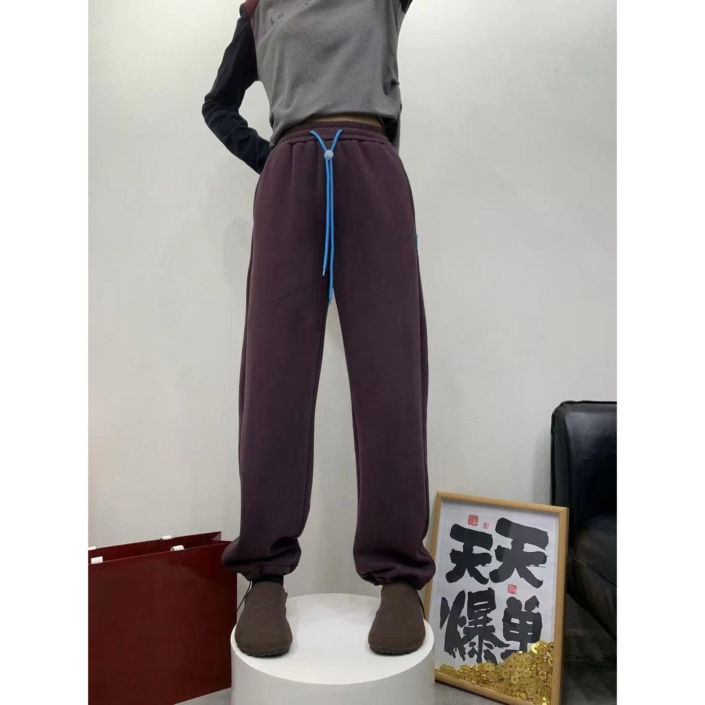 晶姐-9961欧货女装冬季简约韩版网红冬季洋气时尚百搭卫裤