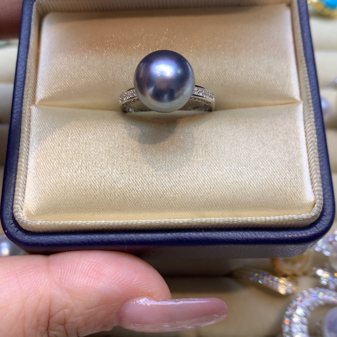 银S925镶嵌戒指海水珍珠