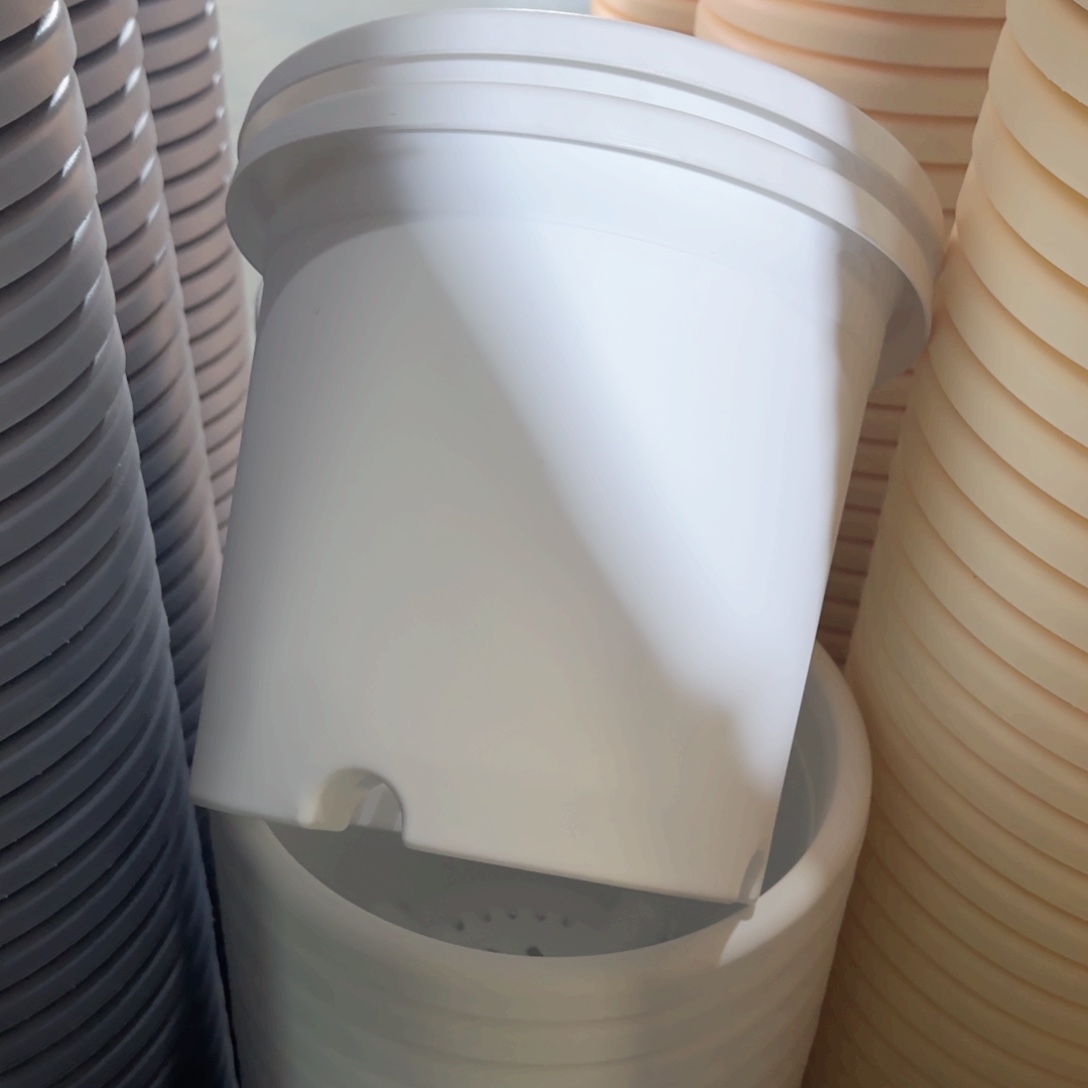 树脂四季盆4#无拖纯白6