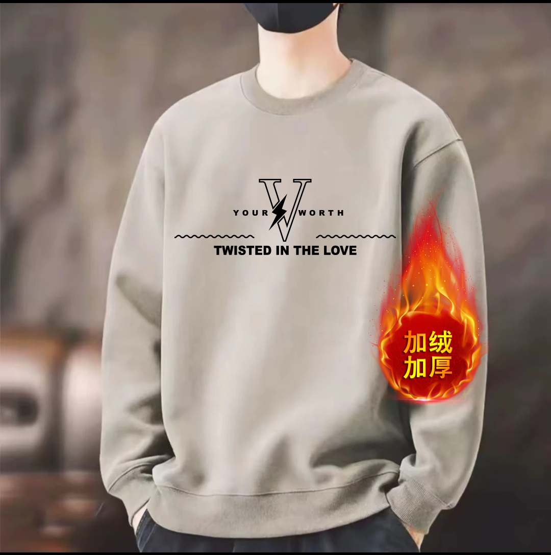 加绒一折福利【宠粉秋冬季男华棉圆领卫衣运动简约百搭休闲男女111