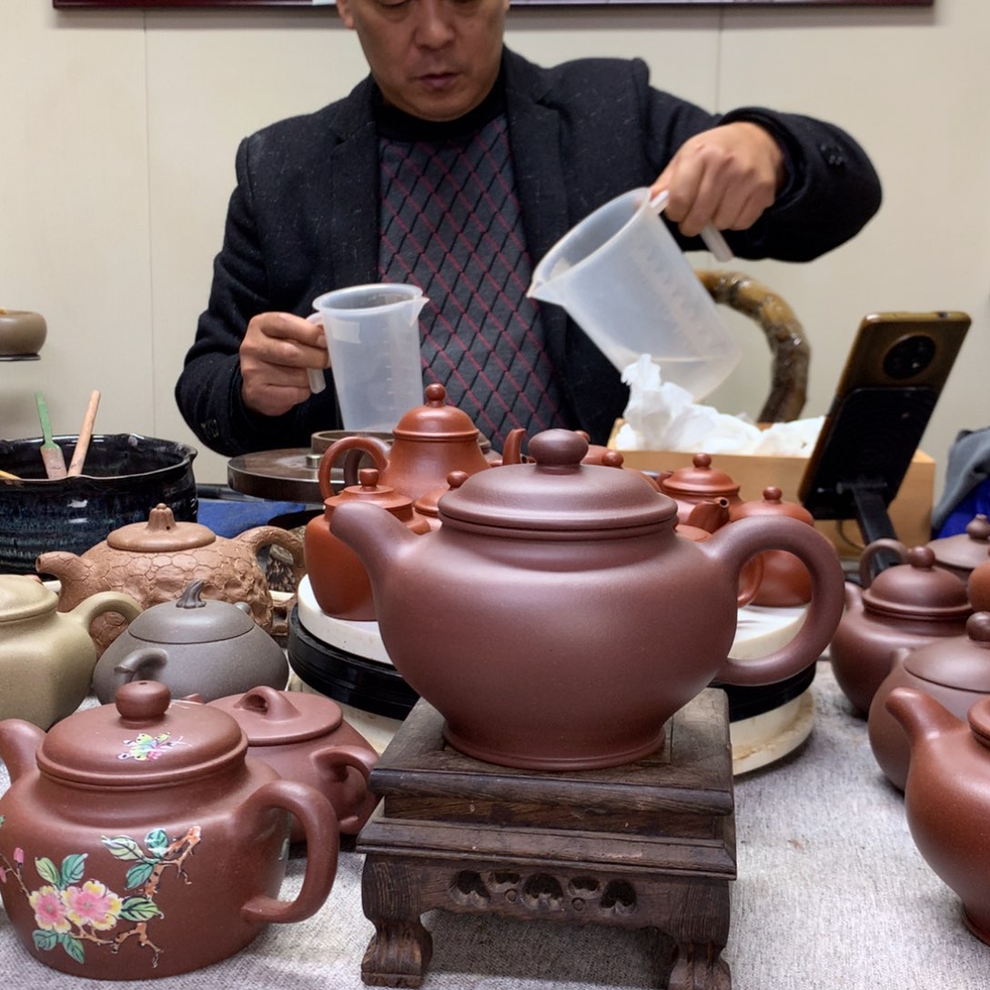 紫泥茶壶掇只400 C半手工制作