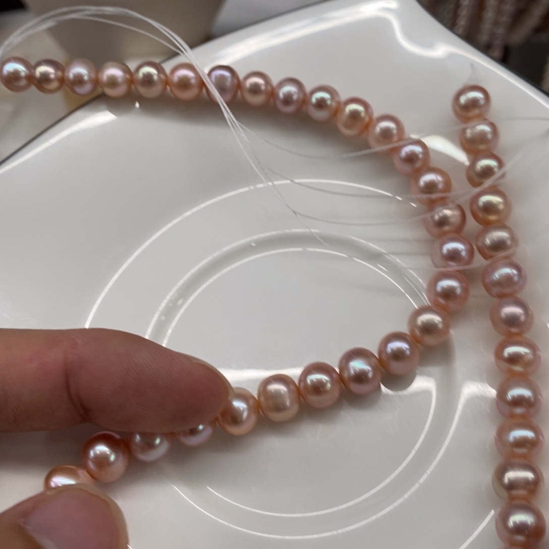 无***语淡水珍珠合金颈饰7.3-8.5项链