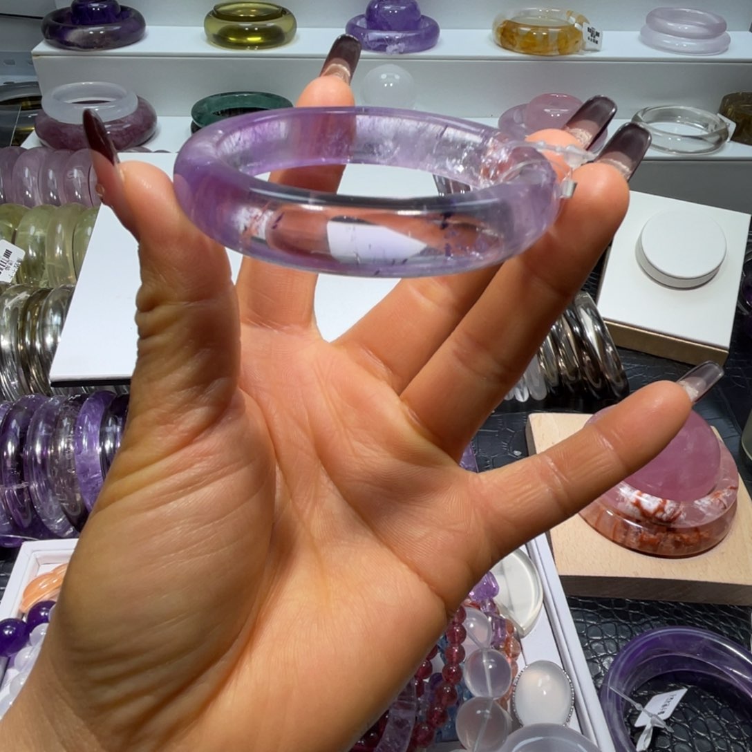 水晶手镯57.5圈口29号未镶嵌?***丨