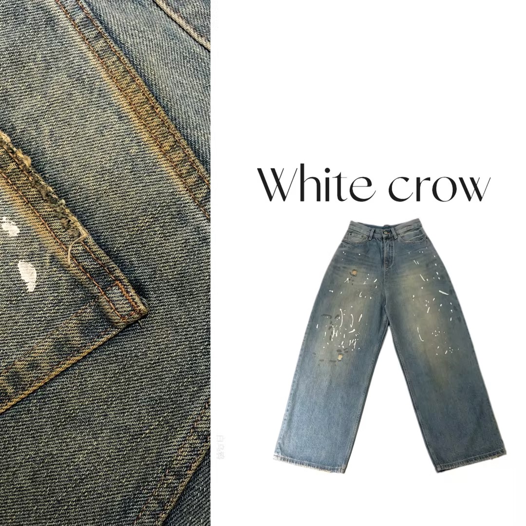 【甩漆脏脏裤】直筒牛仔裤54418