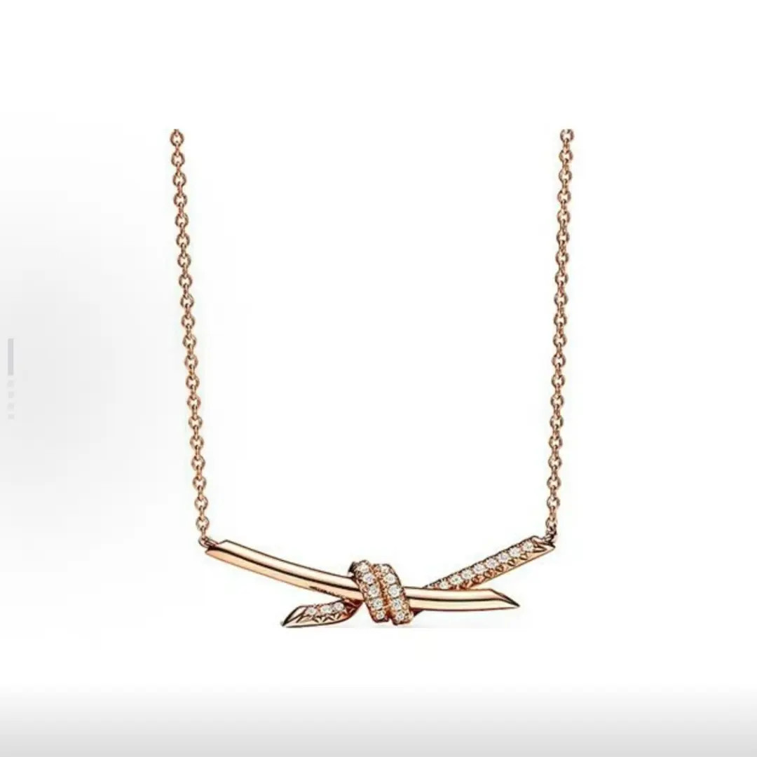 【新人福利】knot绳结款百搭简约金镶钻气质T文创项链