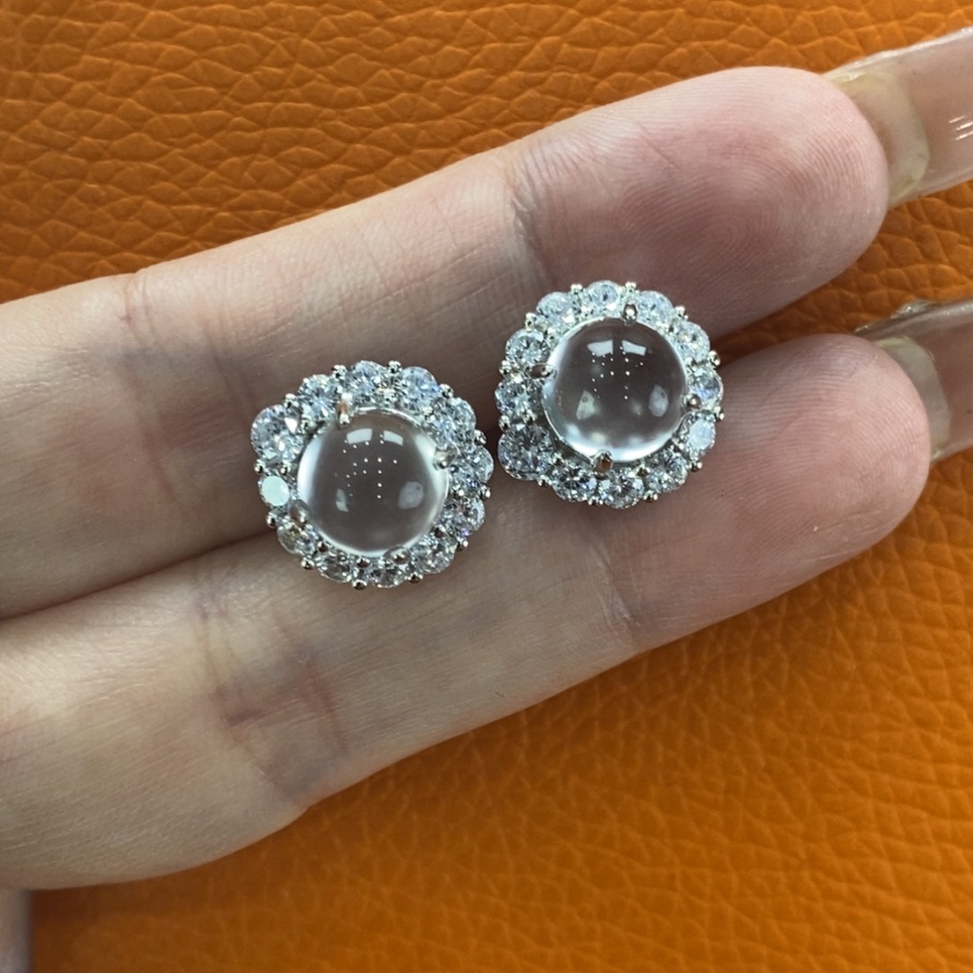 石英质玉吊坠(不含链)银S925镶嵌左*