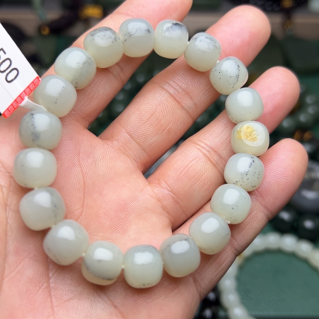 和田玉手链未镶嵌青花11