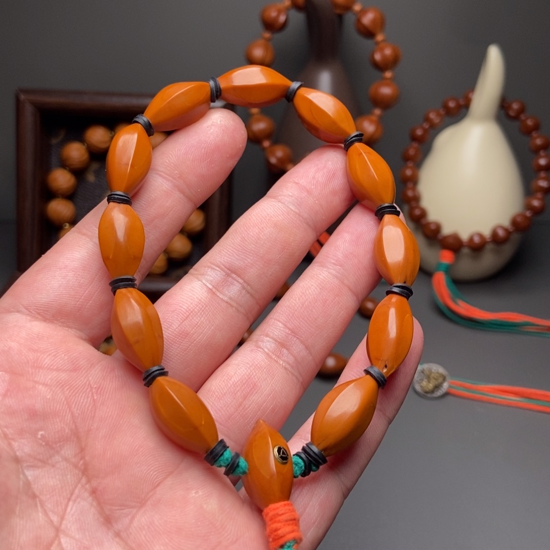 手串/手链橄榄核三面佛 直芯料 鲨鱼背 水晶核 苏工 橄榄核手串