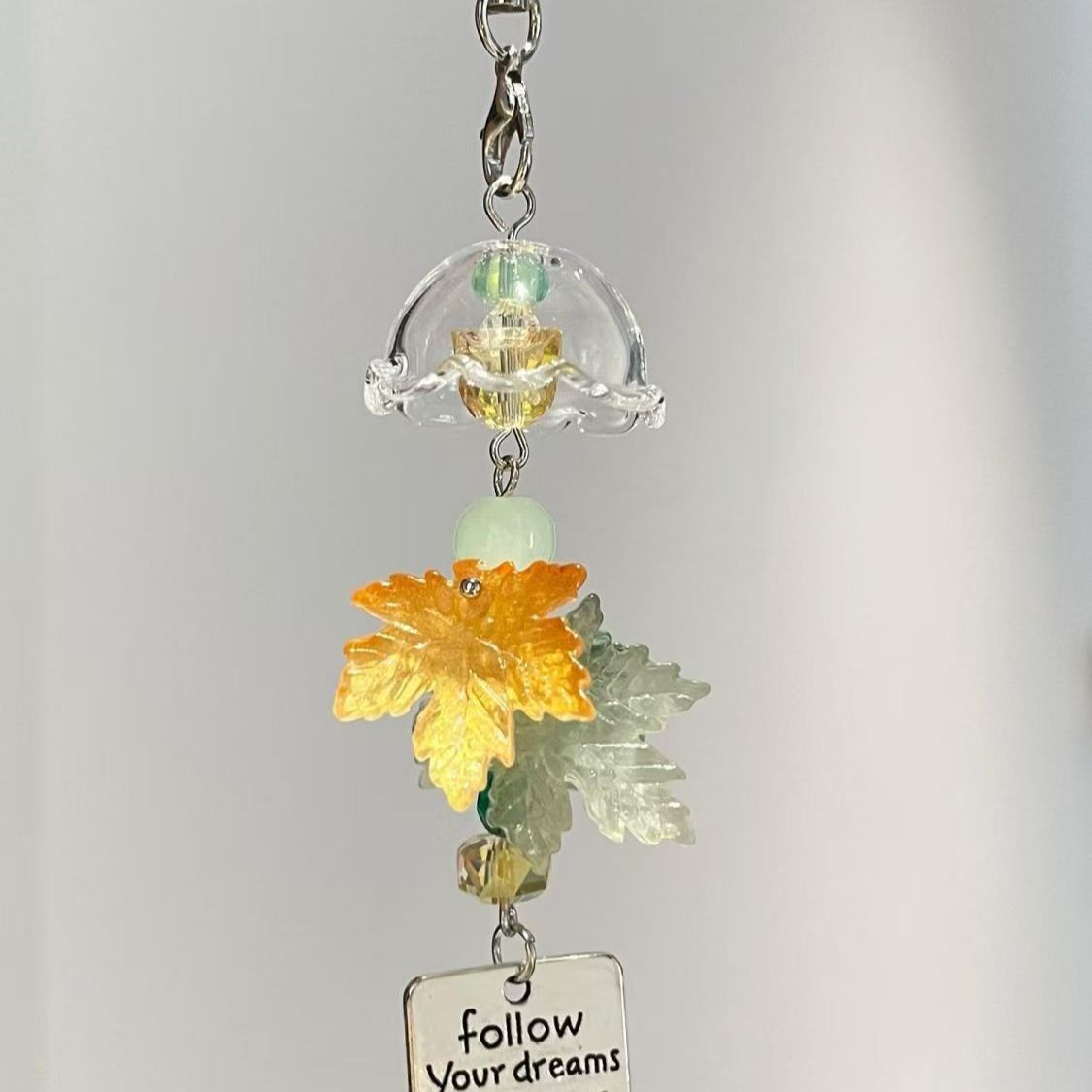 枫叶ccd风铃手机链挂件包包笔袋相机钥匙扣挂绳挂饰百搭简约FTH