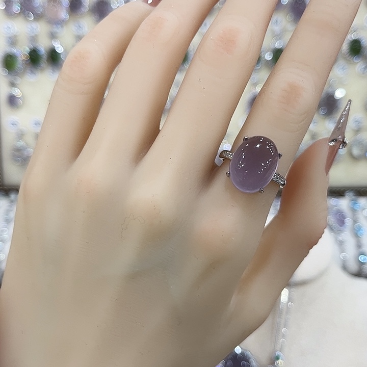 戒指萤石银S925镶嵌