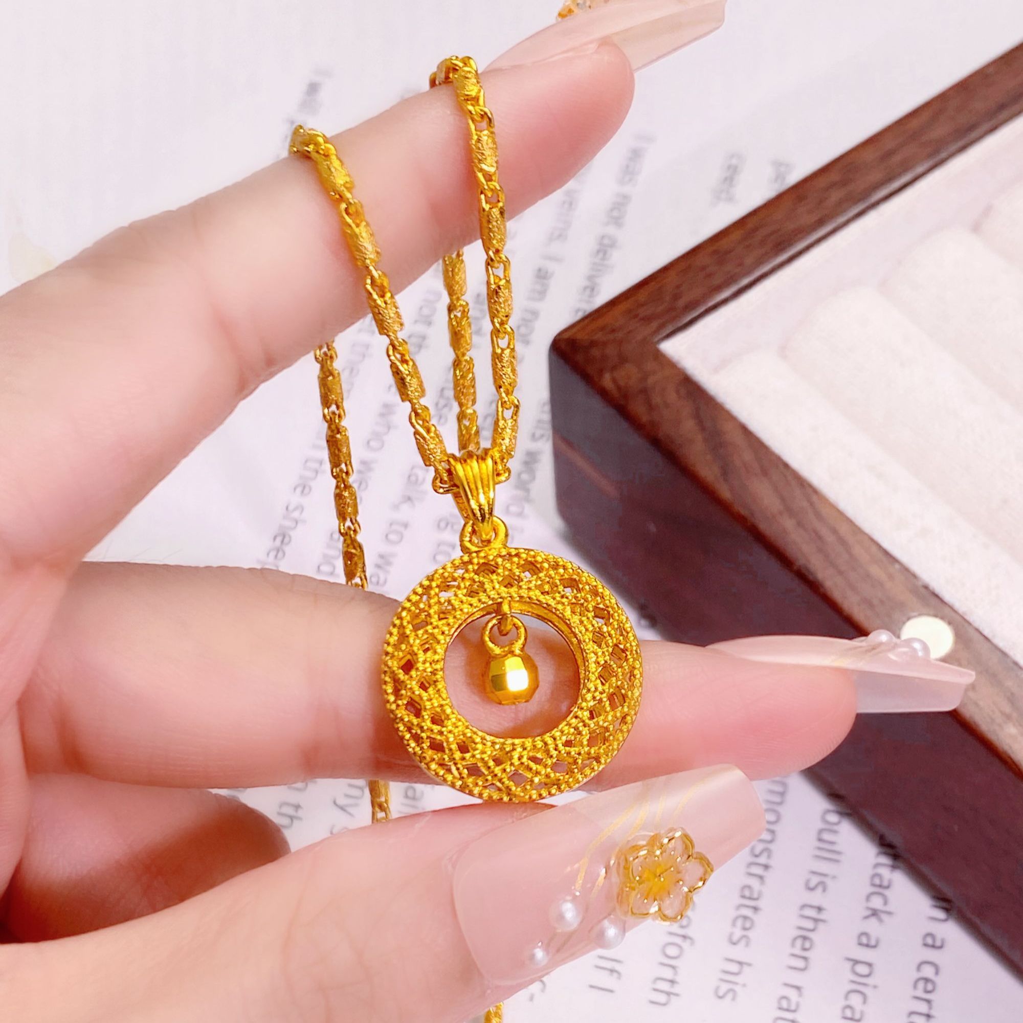 福韵天玺 铜合金项链 ['双11好物']《韵系列》节节高平安扣项链蹦迪