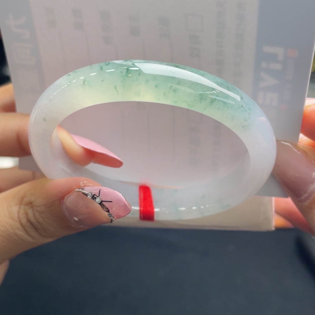 翡翠未镶嵌手镯20号 53贵妃小碎花