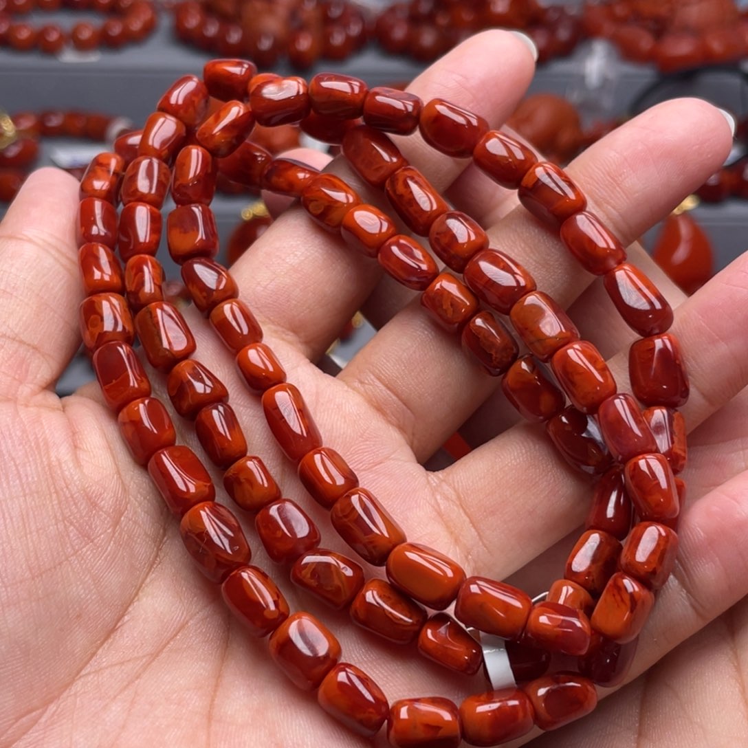 南红玛瑙未镶嵌珠宝奇石多圈7mm