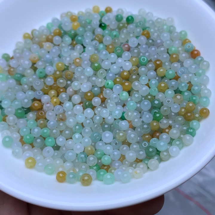 散珠翡翠卡3.4冰透三彩50个单圈 