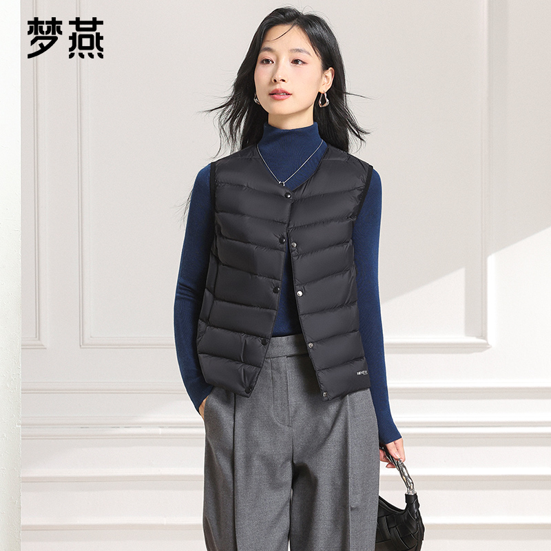 梦燕秋冬女轻便贴身锁温保暖宽松休闲经典百搭羽绒马甲CY01B5006D