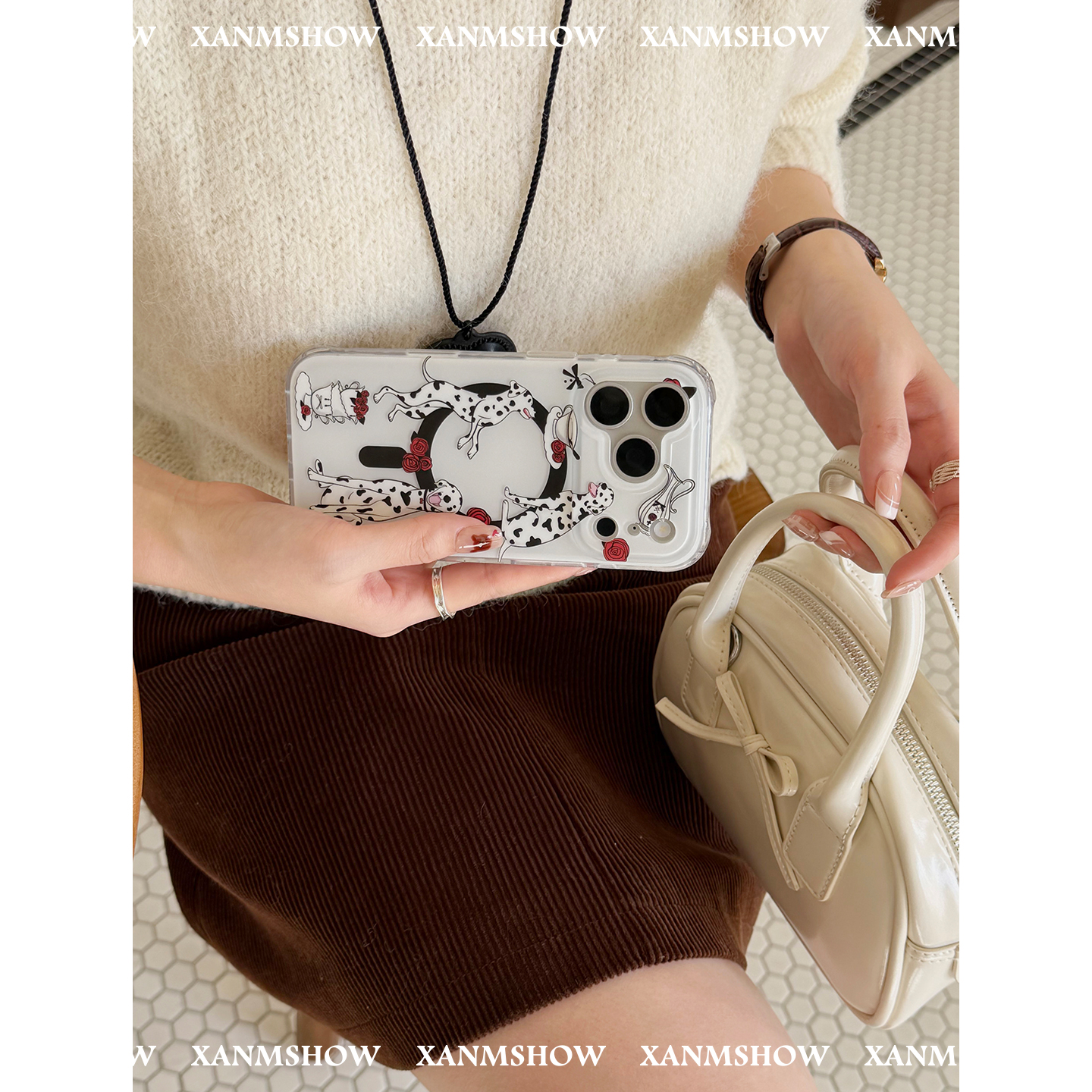 XANMSHOW希木秀·斑点狗苹果磁吸适用iphone14151617promax手机壳