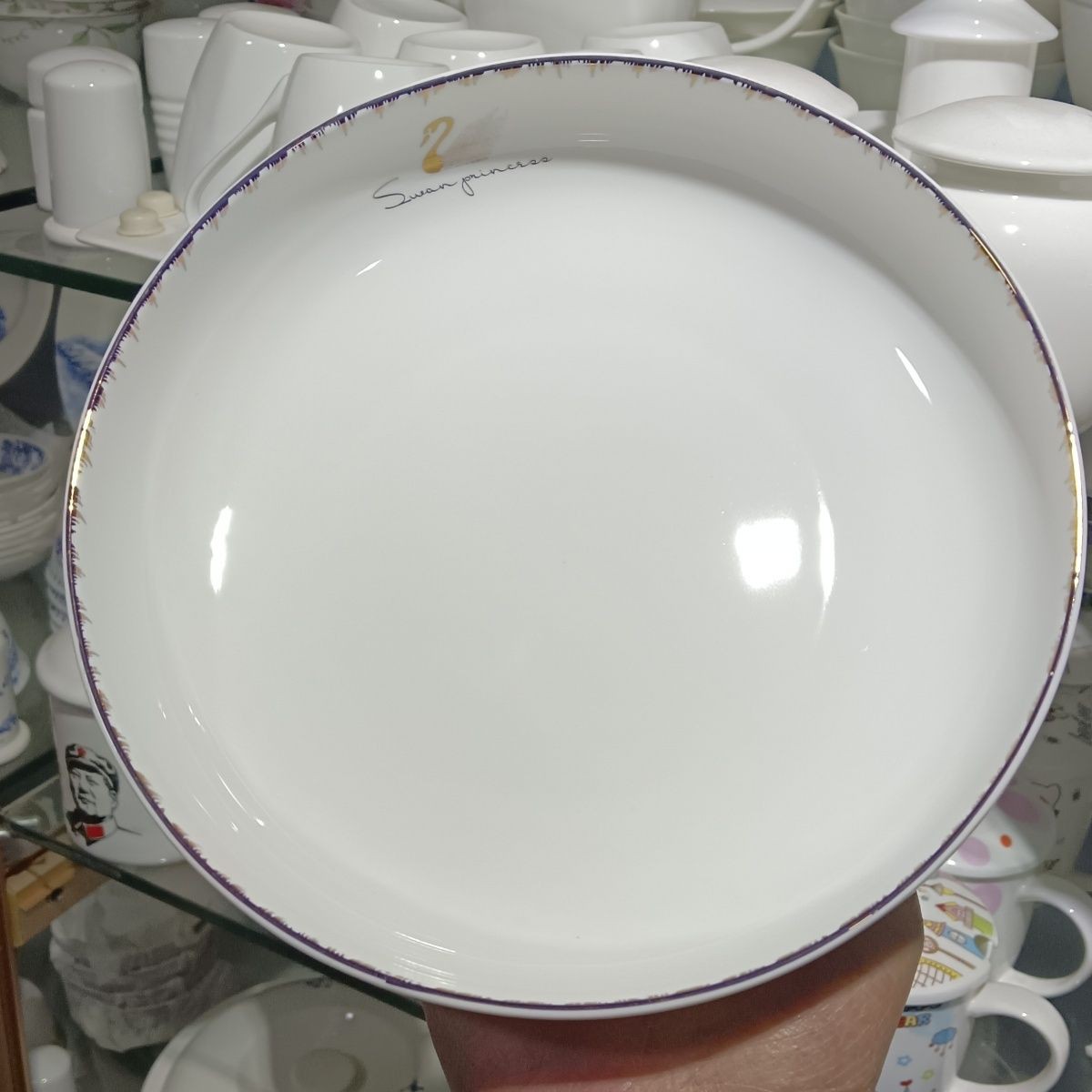 8寸金边窝盘盘子陶瓷骨瓷日式餐具汤盘沙拉深盘菜盘深窝盘微瑕疵