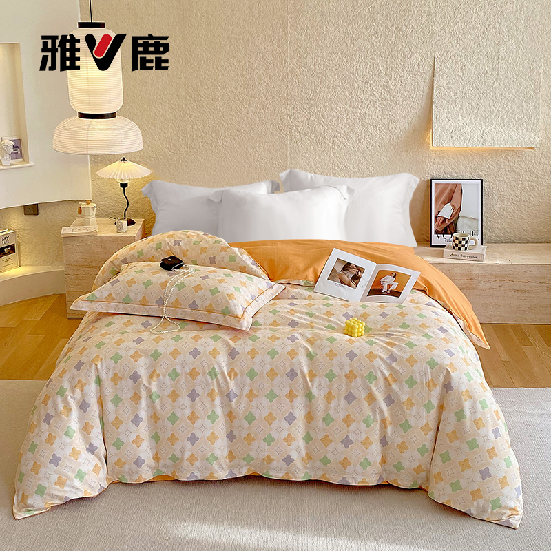 V/雅鹿秋冬加厚全棉【磨毛单被套】印花被罩单被套学生宿舍床上用品