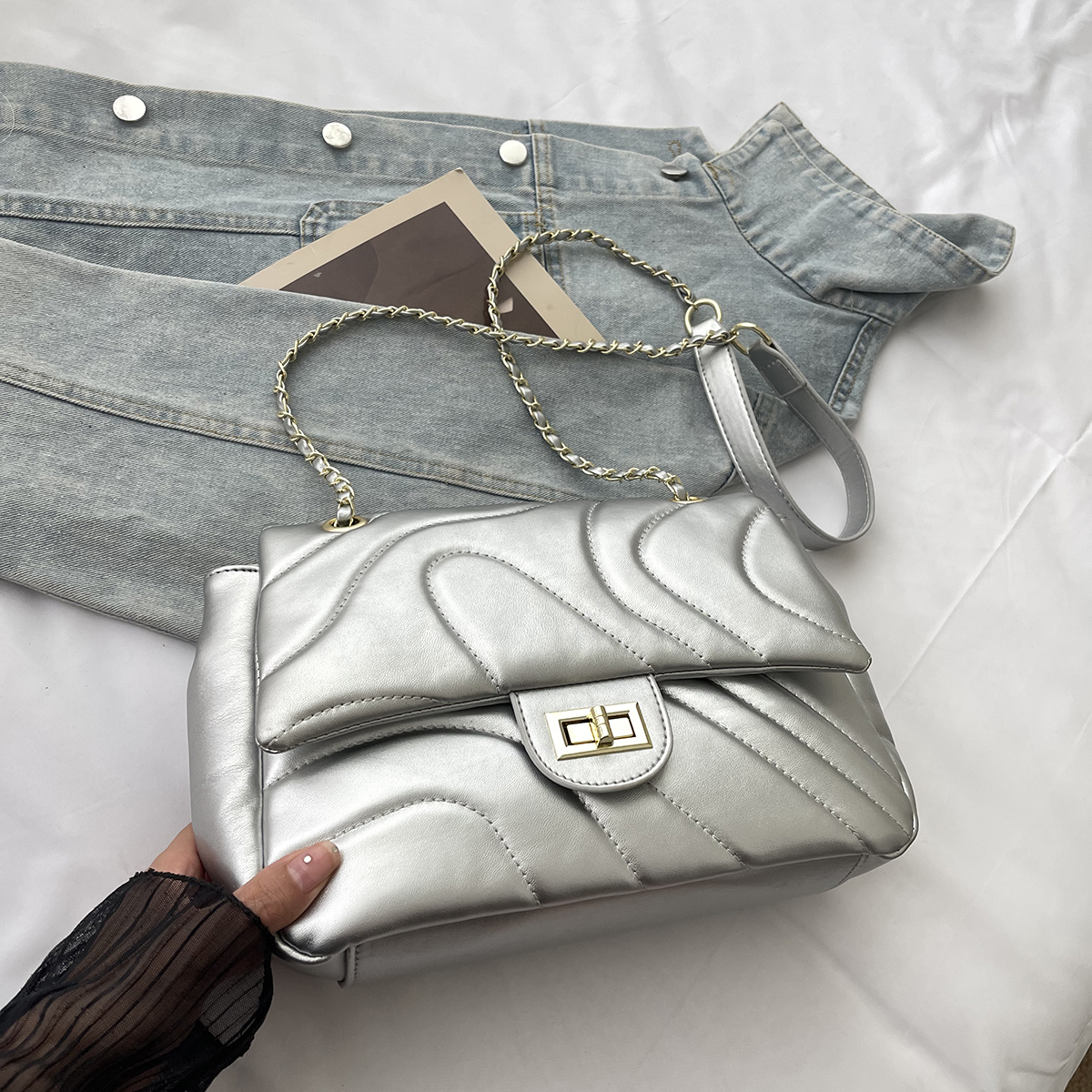 腋下单肩包菱格休闲简约网红小方包单根时尚百搭小香风气质女士