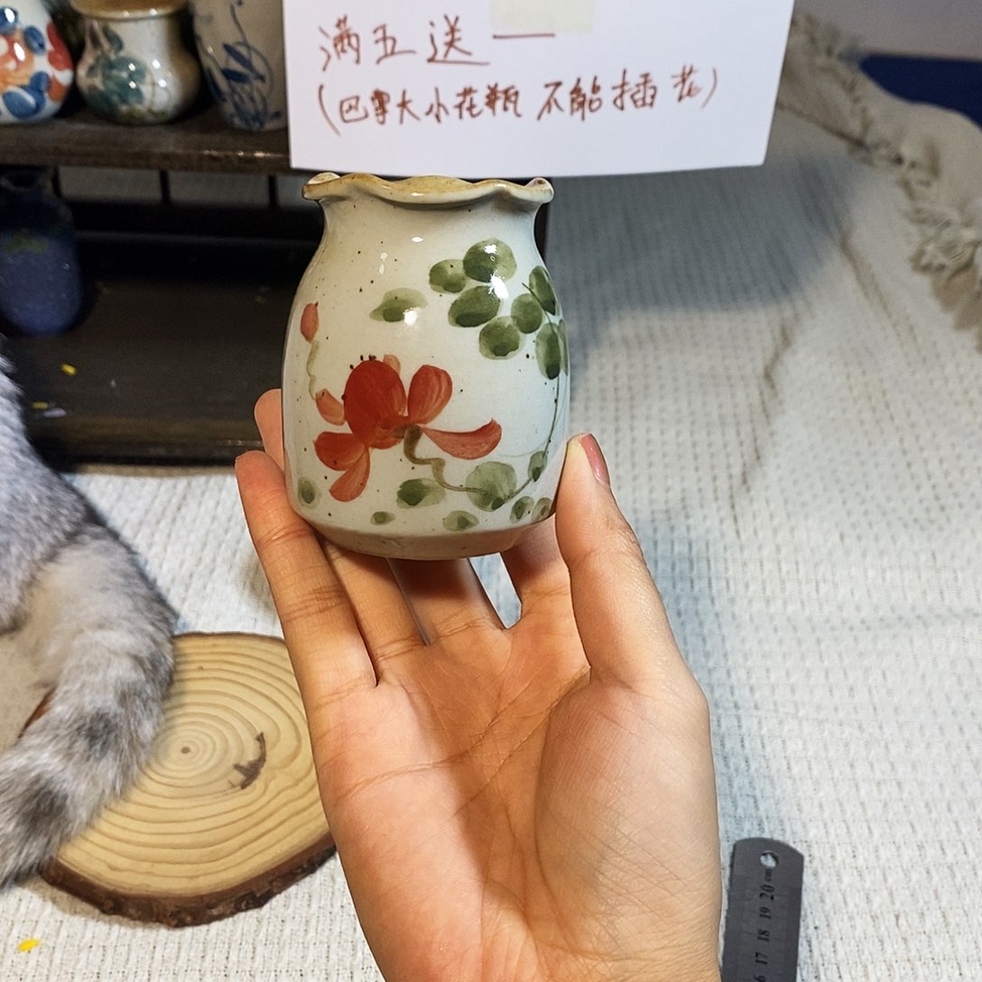 摆件景德镇高温陶瓷小花器