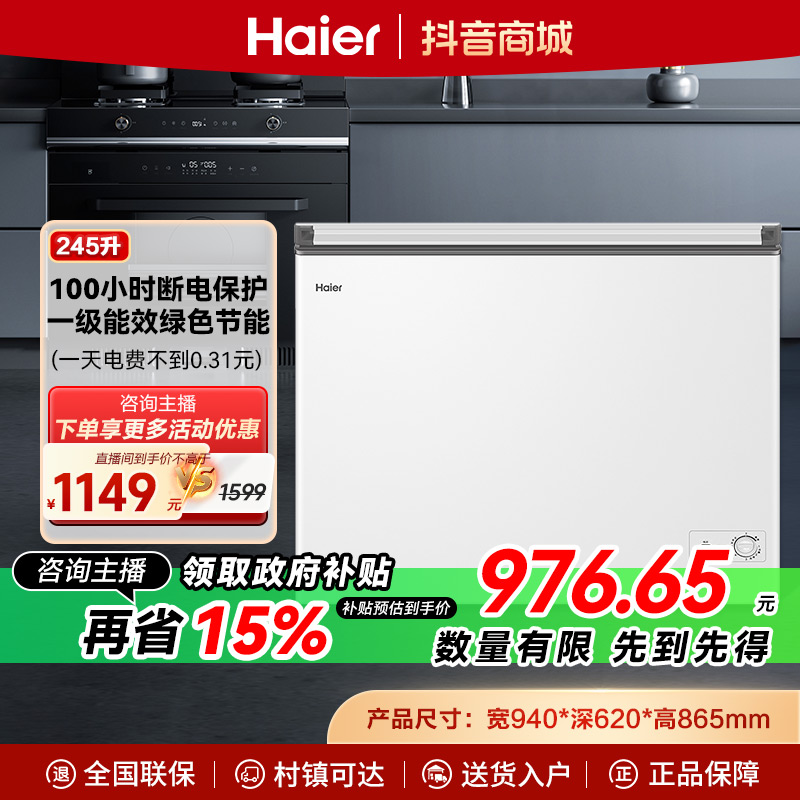 海尔245升家用超高性价比冰柜BC/BD-245GHZ