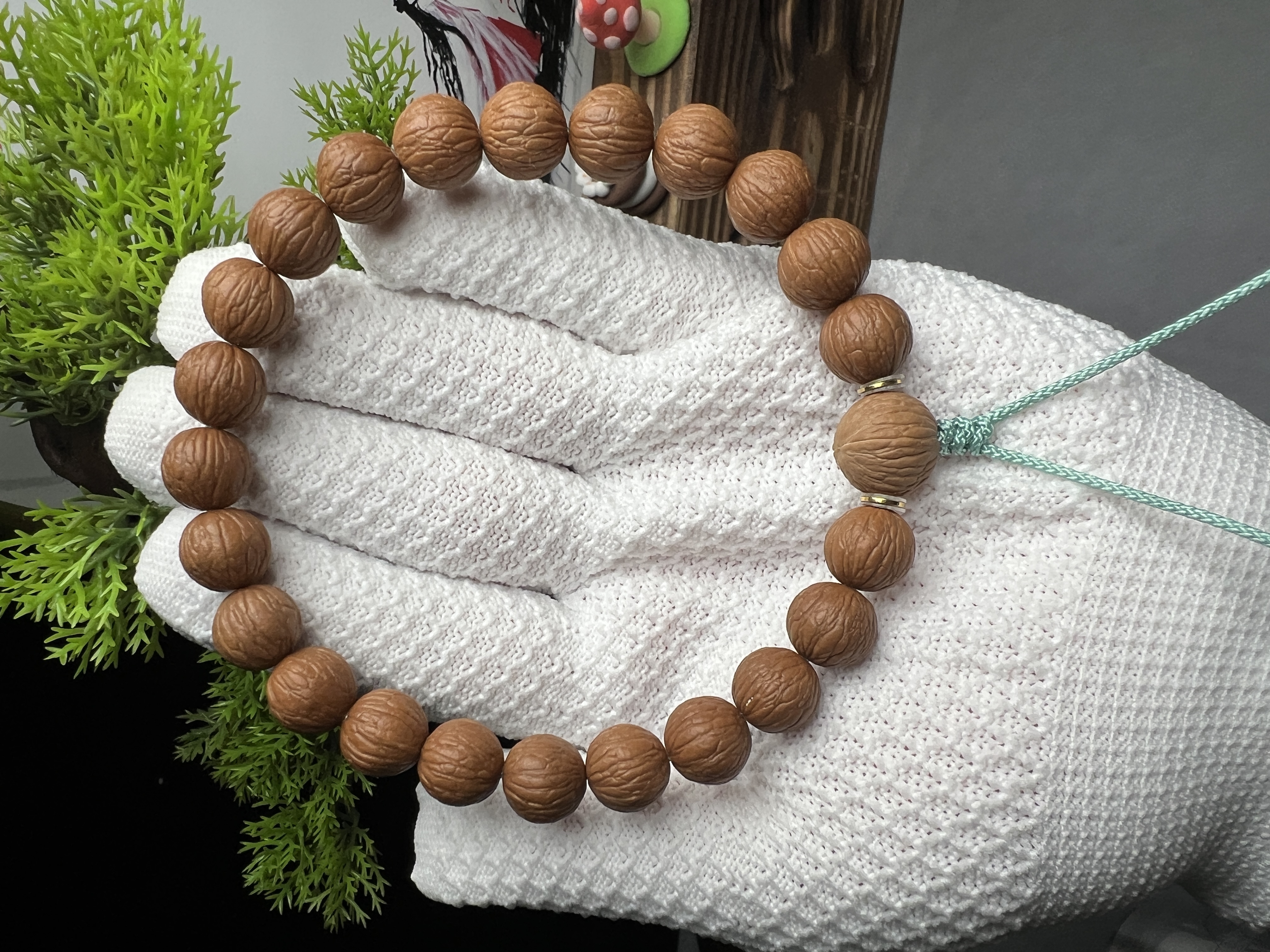 山合出品-凤羽-猴头手串-原皮原色-精挑精卡-SSS级桃核猴头原皮