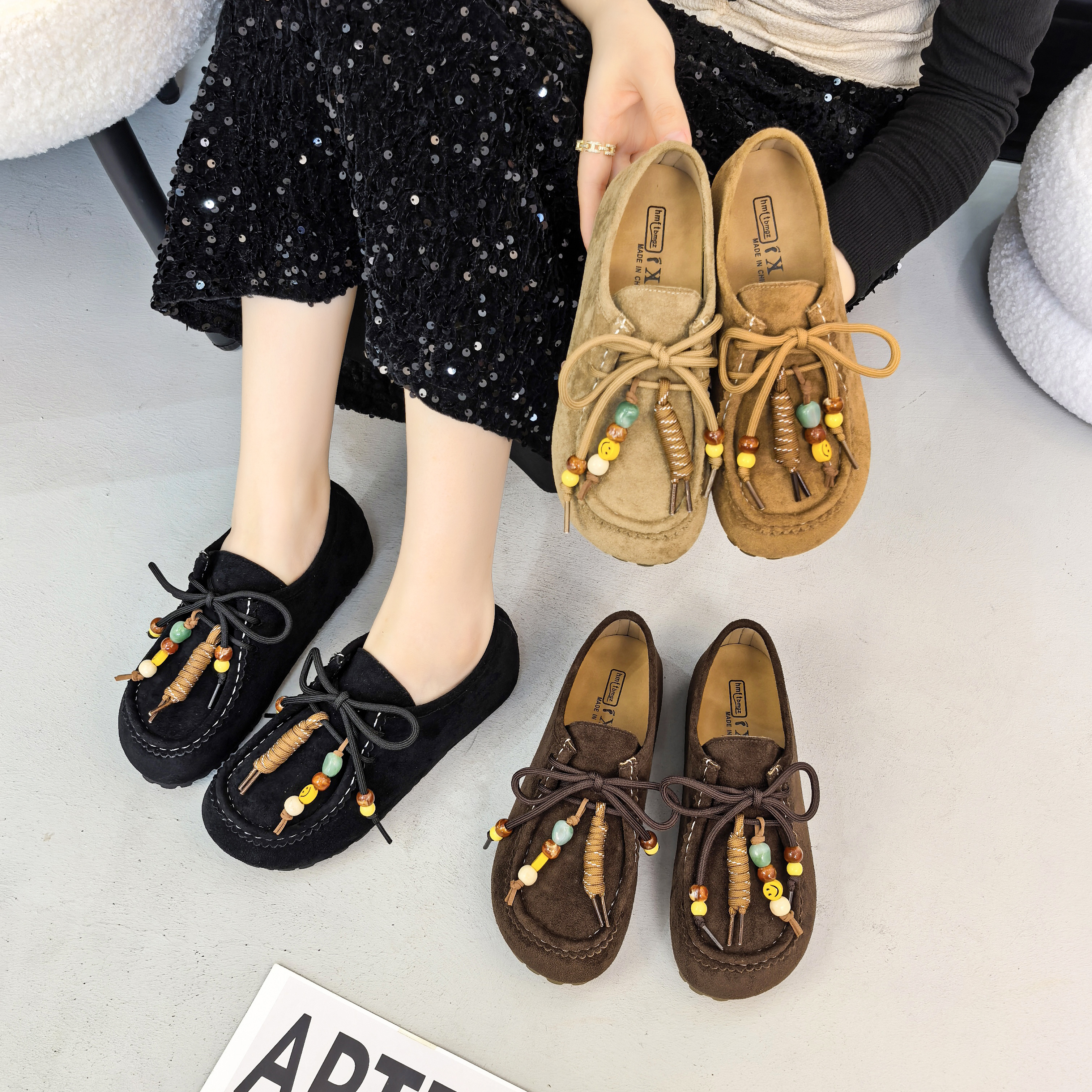 大码40-43磨砂皮厚底勃肯鞋女2025秋季新款软底包头时尚百搭691